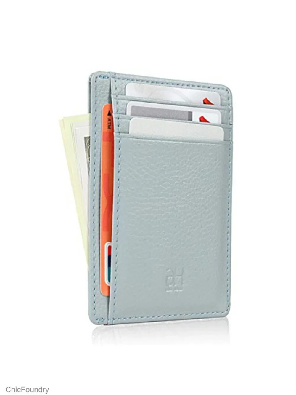 Slim RFID Blocking Leather Card Holder Front Pocket Wallet Minimalist